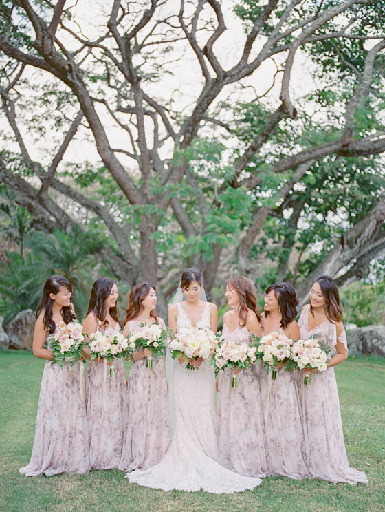 floral bridesmaids dresses