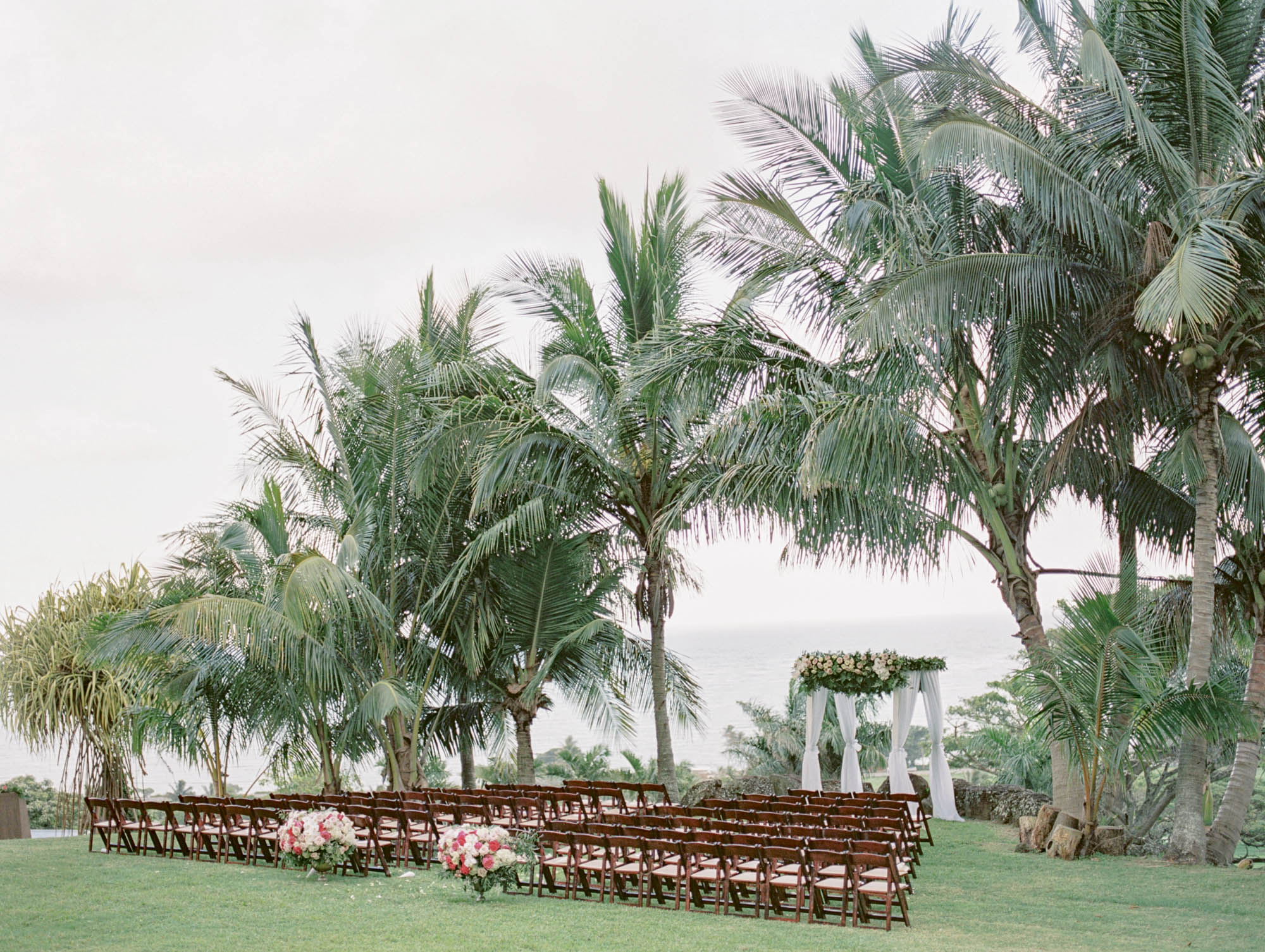 tropical beach wedding ceremony kualoa ranch