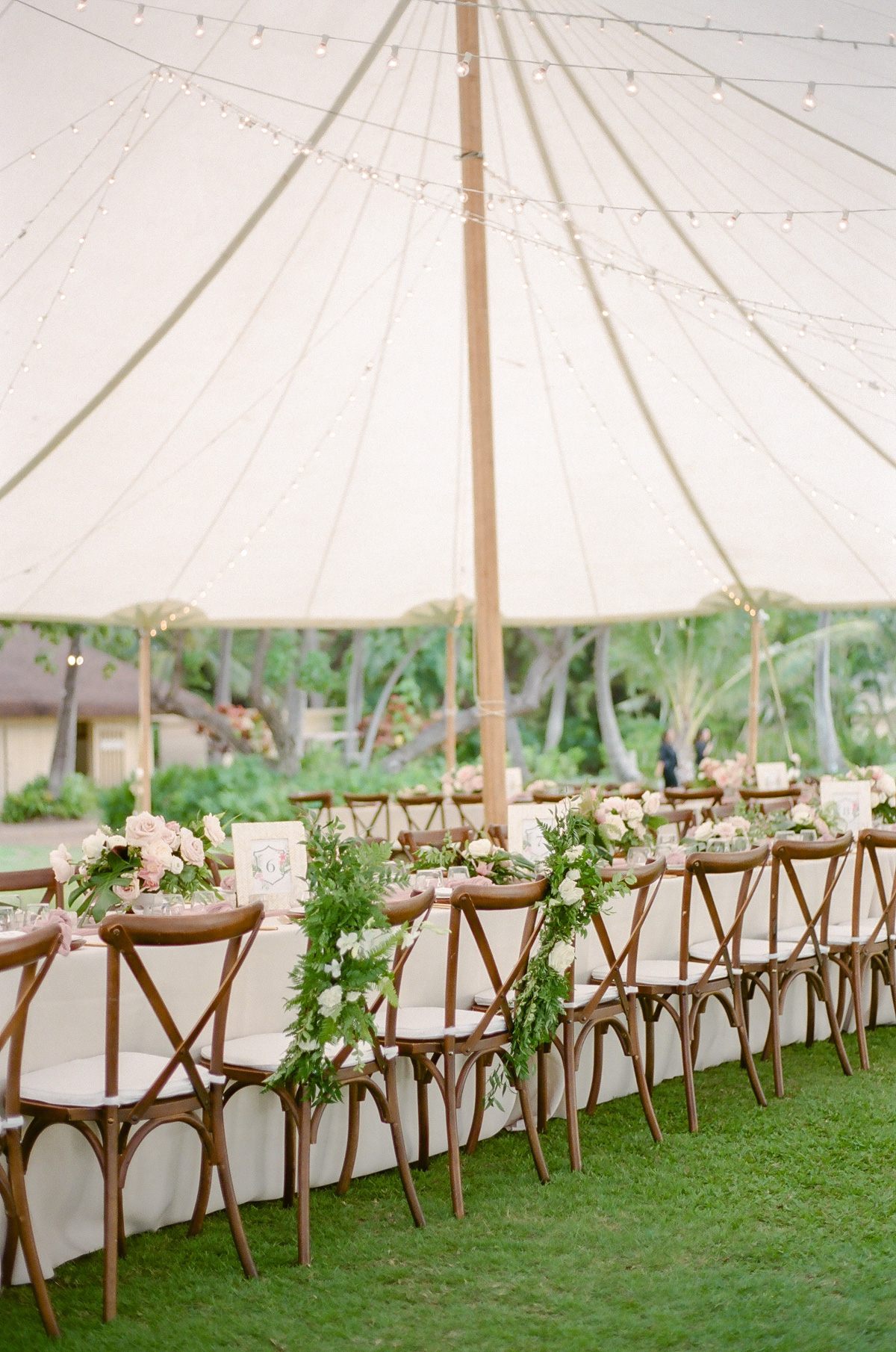 sailcloth tent tropical wedding reception