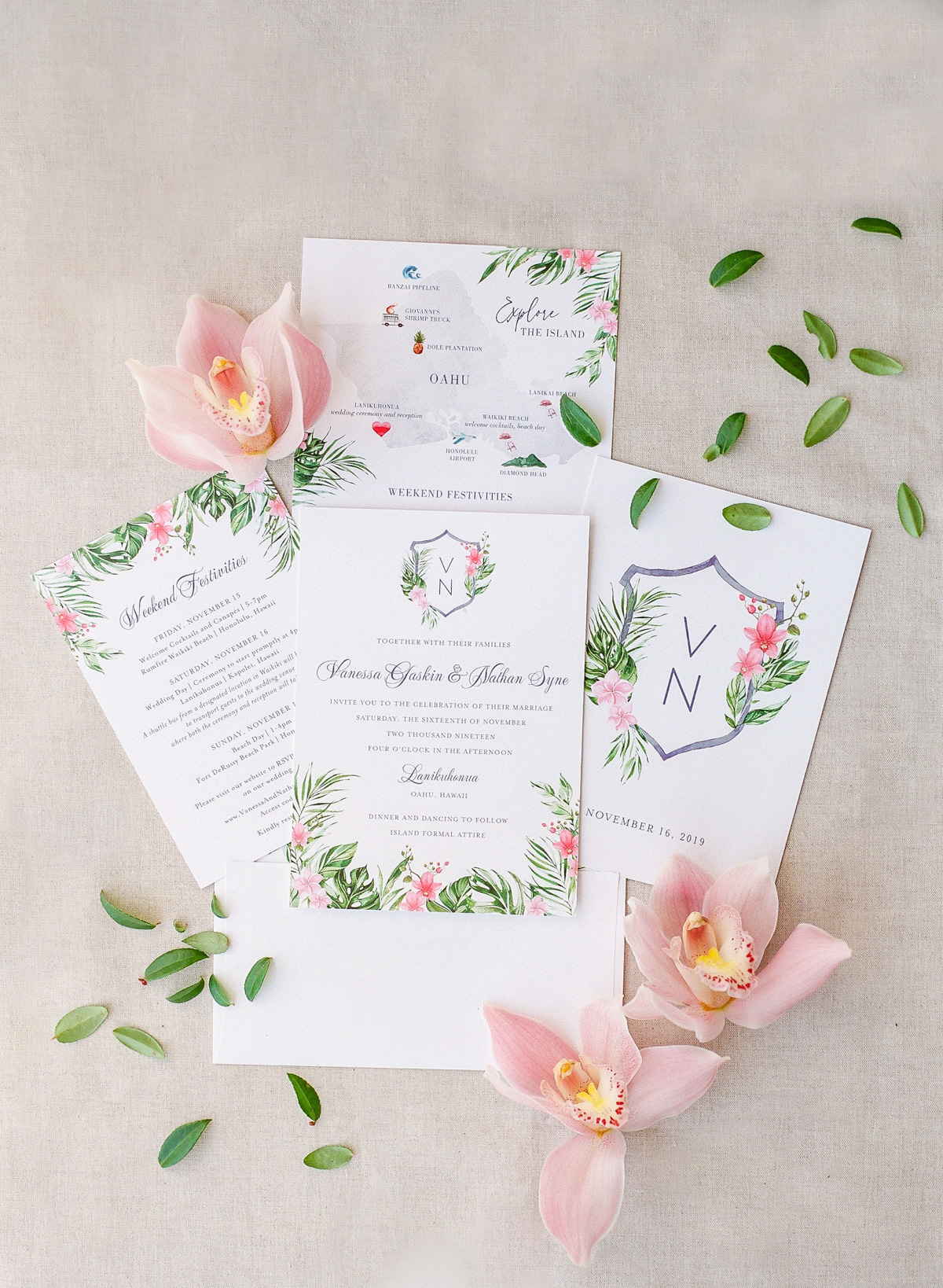 tropical summer wedding invitations