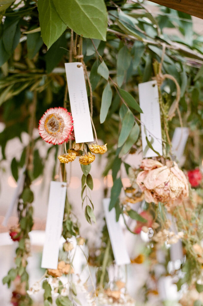 dried flowers seating chart