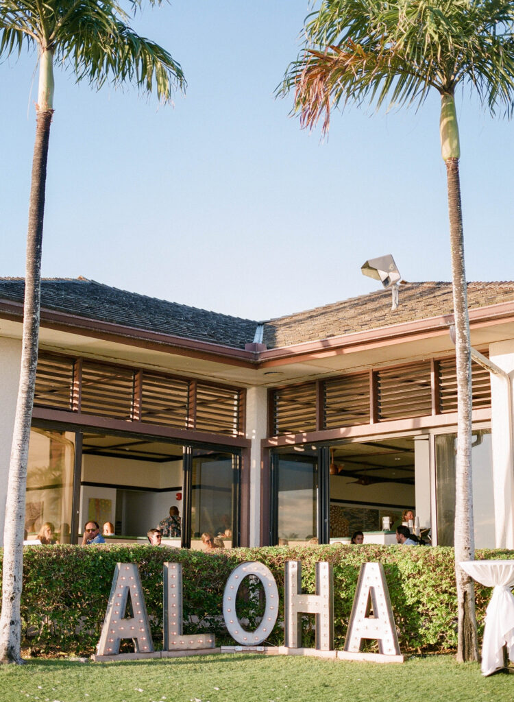 Aloha Sign at Corinne & Nathans Wedding in Kauai at The Beach House Restaurant
