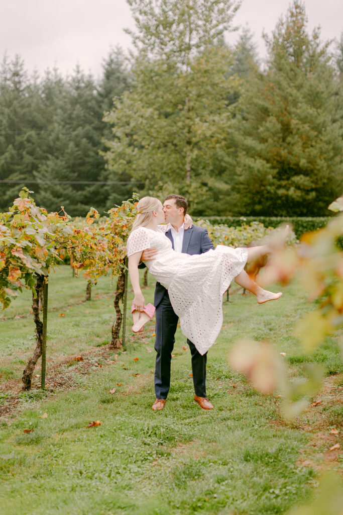 engagement in a vineyard