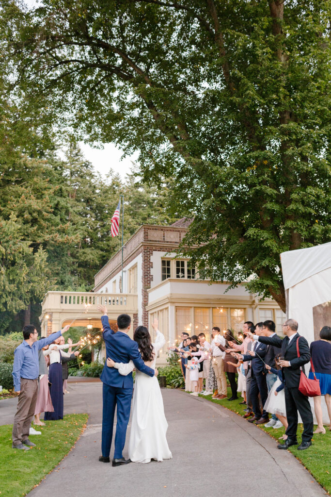 lairmont manor wedding sparkler exit