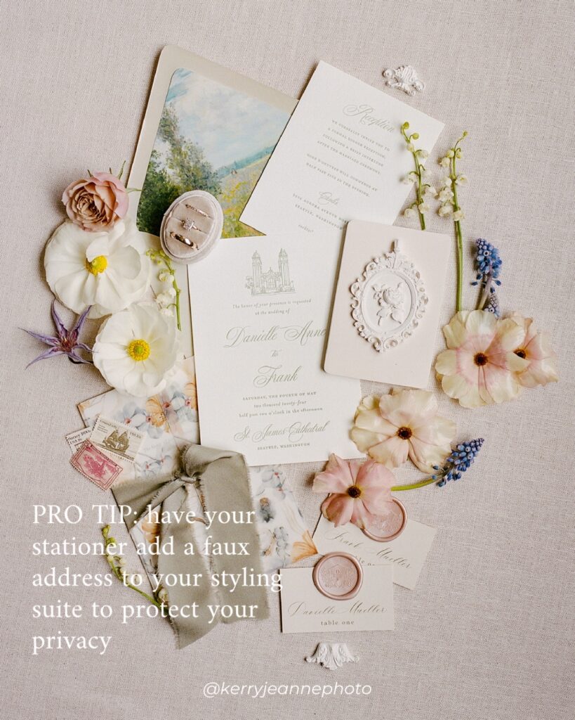 what to bring to your wedding for flatlay styling